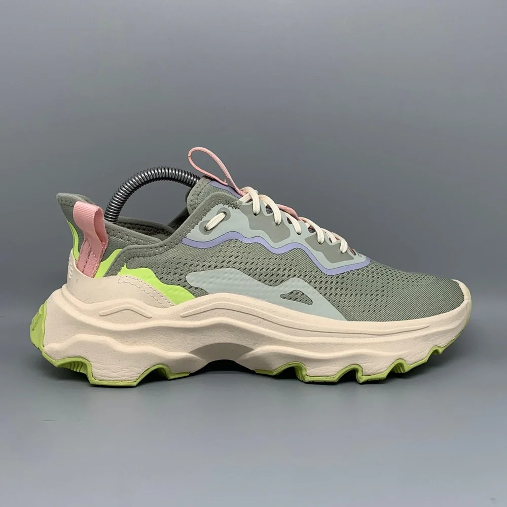 Sorel Kinetic Breakthru Tech Lace Green Pastel Chunky Sneakers Women’s Sz 9.5‎